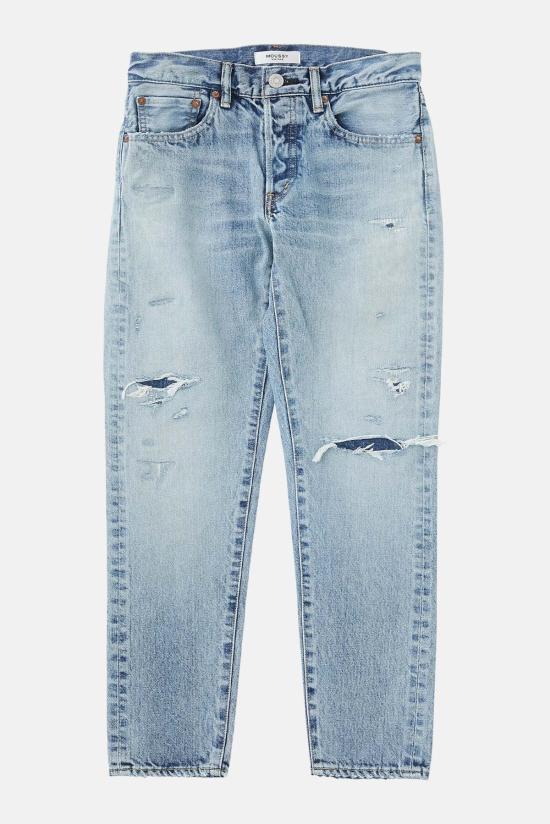  마우지 데님 팬츠 Moussy Chess Park 테이퍼드 진 라이트 블루