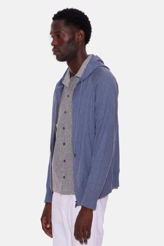  Blue&Cream 후드 티셔츠 블루&크림 루크 지퍼 후드 워터프론트 - BLUE&CREAM