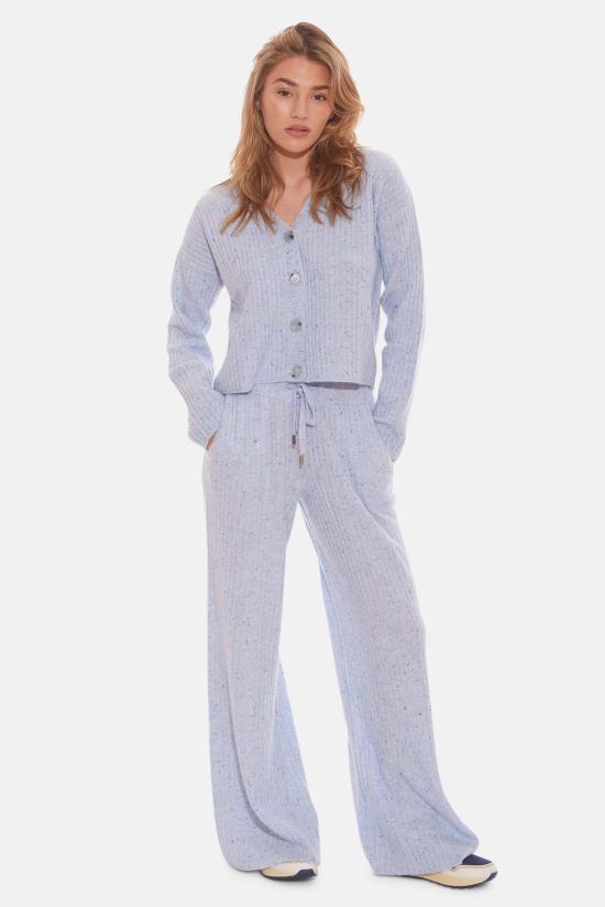  더 타일 클럽 가디건 타일 클럽 비아트리스 리브 카디건 블루 민트 - THE TILE CLUB