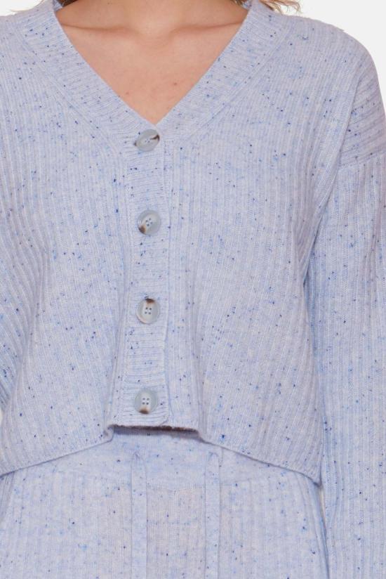  더 타일 클럽 가디건 타일 클럽 비아트리스 리브 카디건 블루 민트 - THE TILE CLUB