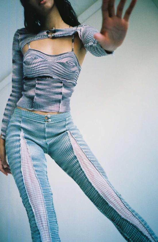  Gabe Gordon 스트레이트 팬츠 게이브 고든 스플릿 팬츠 블루 - OTHER BRANDS