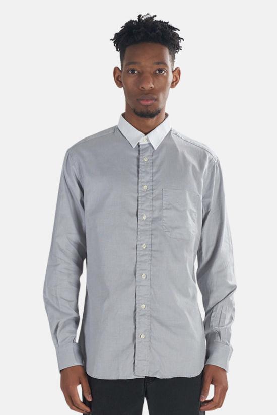  Blue&Cream 긴팔 셔츠 블루&크림 키 칼라 버튼 다운 그레이/화이트