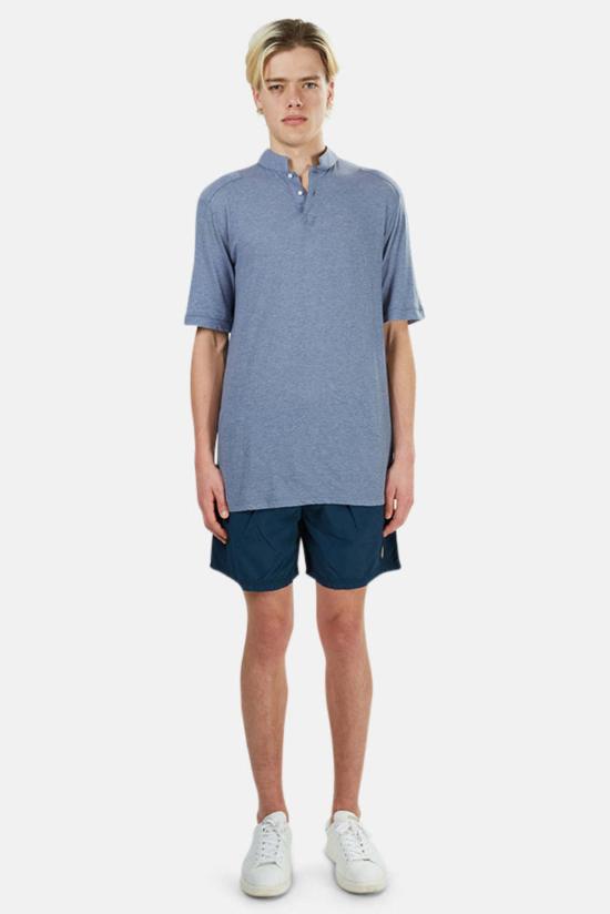  Blue&Cream 폴로 티셔츠 블루&크림 66 팝 칼라 폴로 헤더 블루 - BLUE&CREAM