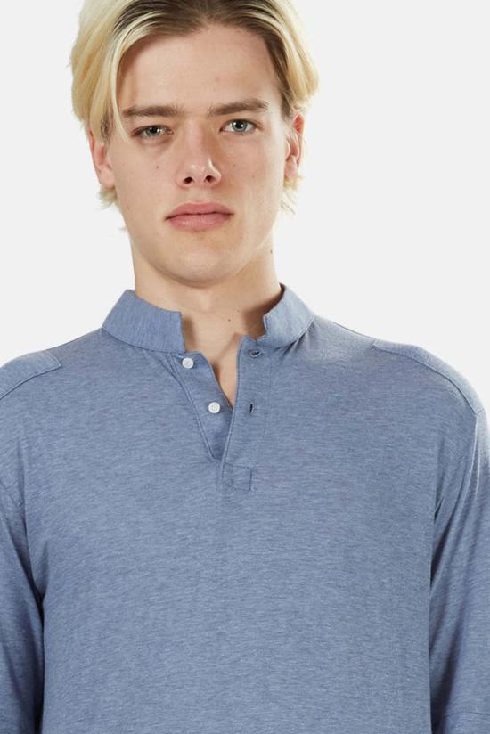  Blue&Cream 폴로 티셔츠 블루&크림 66 팝 칼라 폴로 헤더 블루 - BLUE&CREAM