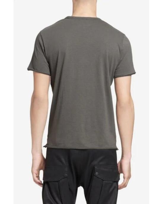 랙앤본 반팔 티셔츠 Rag & Bone Raw Edge Flame  스모크 그레이 - RAG & BONE