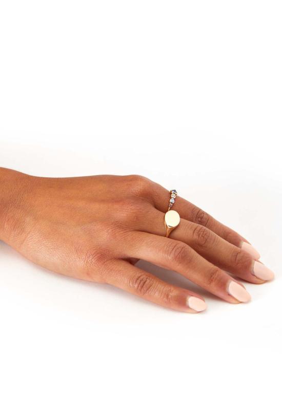  스코샤 반지 오벌 시그넷 링 골드 - SCOSHA