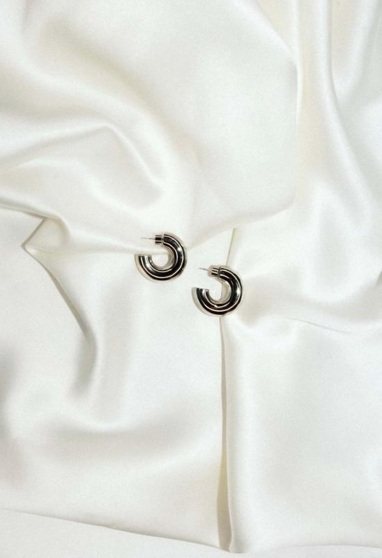  SS 이어링 Ss 미니 청키 후프 실버 - OTHER BRANDS