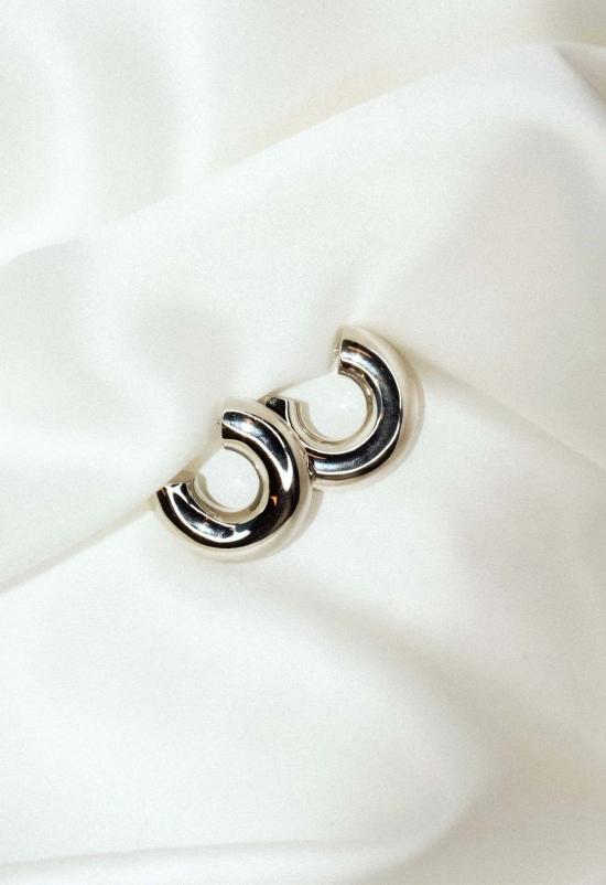  SS 이어링 Ss 미니 청키 후프 실버