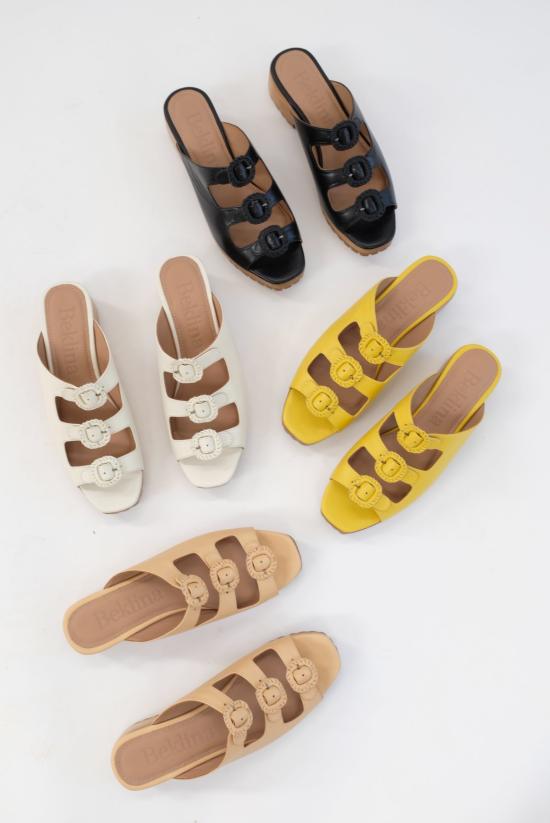  베클리나 뮬/슬리퍼 버클 클로그 오프 화이트 - BEKLINA