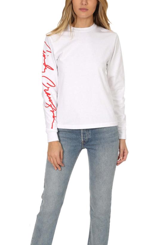  리던 긴팔 티셔츠 Re/Done  신디/옵틱 화이트