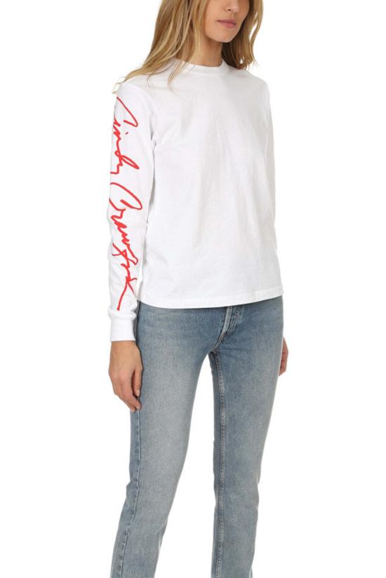  리던 긴팔 티셔츠 Re/Done  신디/옵틱 화이트 - RE/DONE