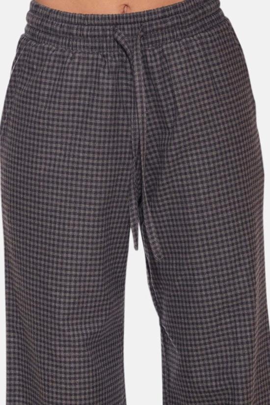  더 타일 클럽 스트레이트 팬츠 타일 클럽 알파인 트윌 팬츠 차콜 깅엄 - THE TILE CLUB