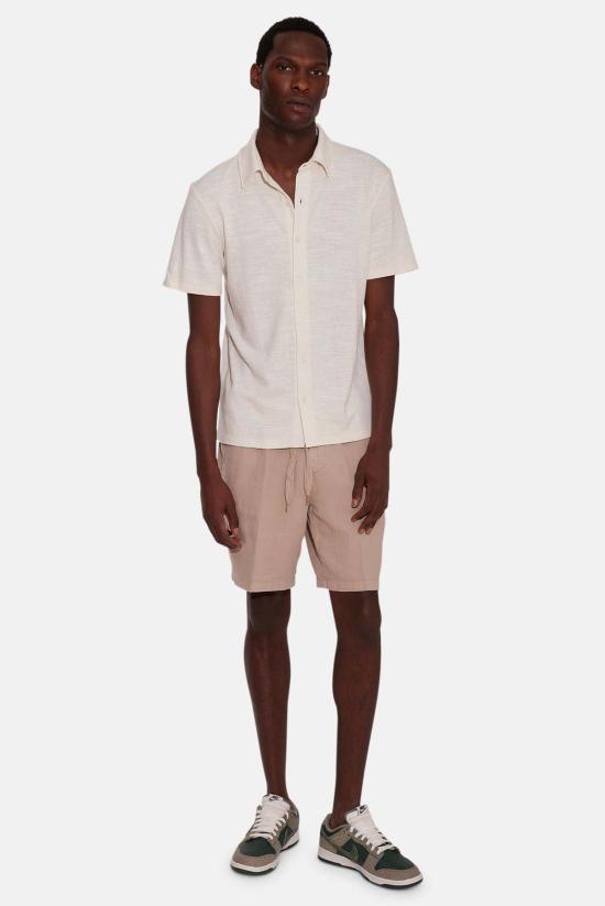  Blue&Cream 반팔 셔츠 블루&크림 반팔 슬럽 버튼다운 크림 - BLUE&CREAM