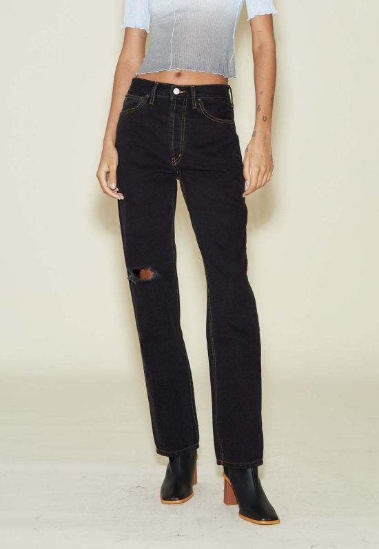  스틸히어 데님 팬츠 스틸 히어 뉴욕 어린 시절에 입었던 청바지 블랙 세탁