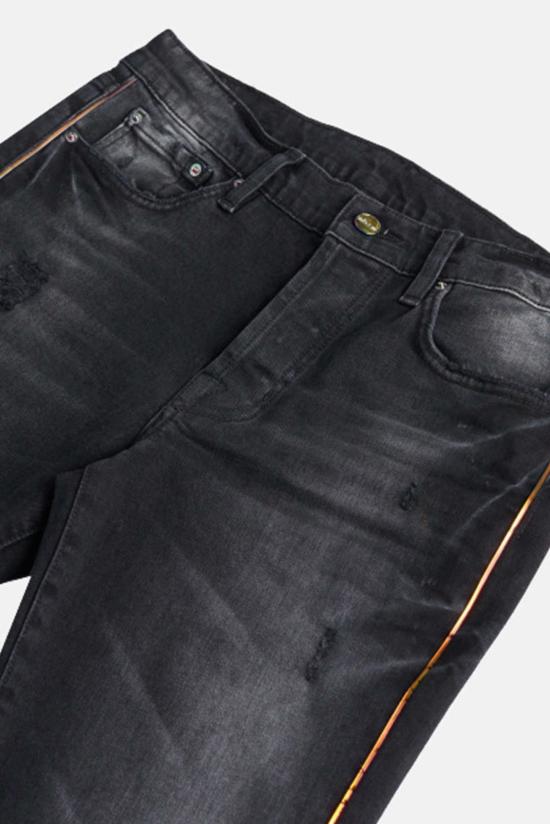  보씨 데님 팬츠 보시 워시 데님 파이핑 블랙 - BOSSI