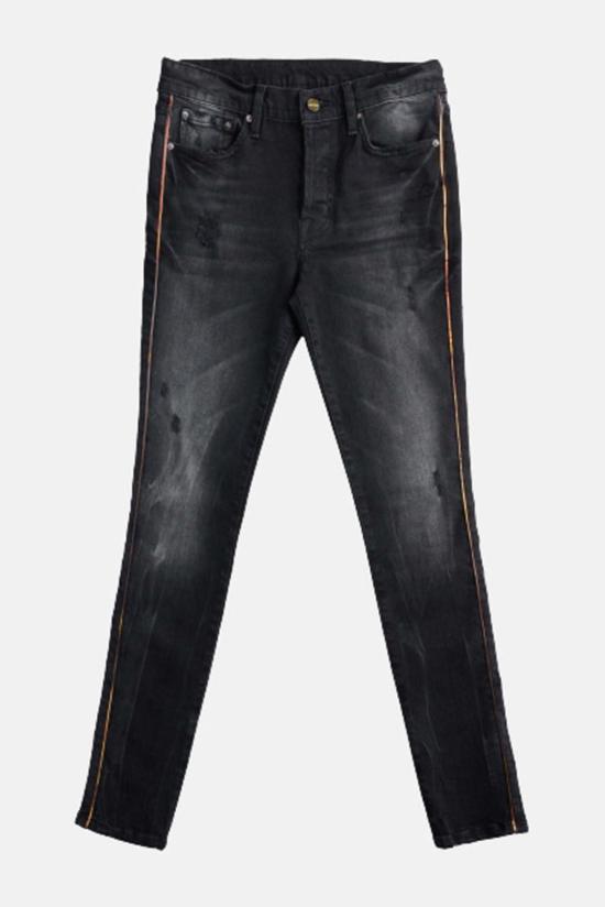  보씨 데님 팬츠 보시 워시 데님 파이핑 블랙