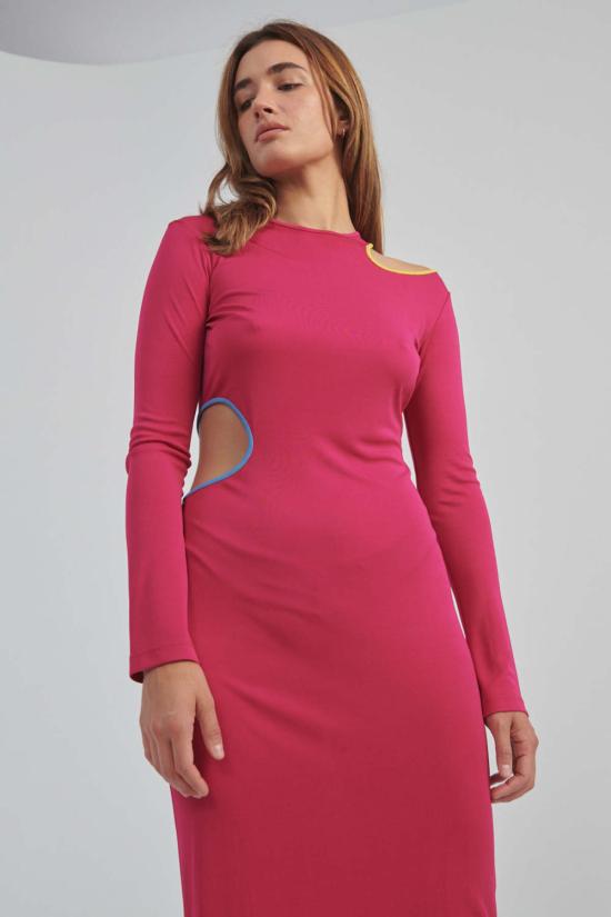  노미아 롱 원피스 맥시 드레스 마젠타 - NOMIA