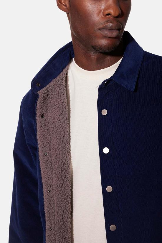  블루&크림 자켓 베스트 셰르파 오버셔츠 리치 네이비/모카 - BLUE&CREAM