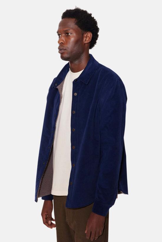  블루&크림 자켓 베스트 셰르파 오버셔츠 리치 네이비/모카 - BLUE&CREAM