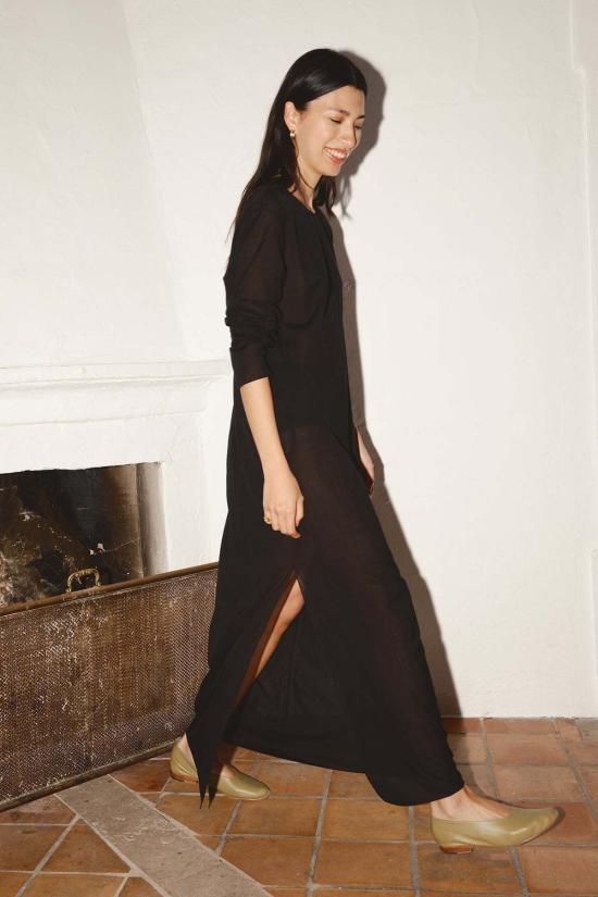  다두라 롱 원피스 다투라 아바 바티스트 코튼 드레스 블랙