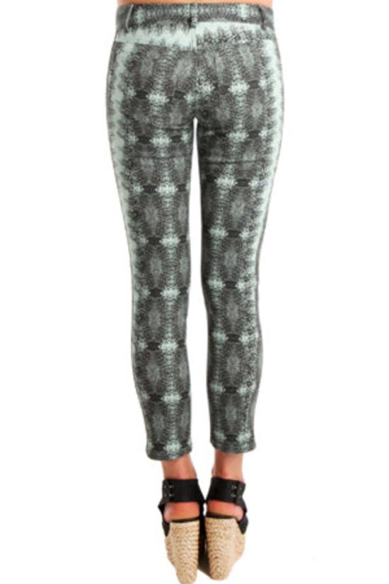  데렉 램 스트레이트 팬츠 Derek Lam 10 크로스비 리자드 프린트 스키니 팬츠 피스타치오 - DEREK LAM