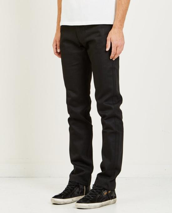  네이키드 & 페이머스 데님 팬츠 네이키드 & 유명한 이상한 남자 솔리드 블랙 셀비지 진 솔리드 블랙 - NAKED & FAMOUS