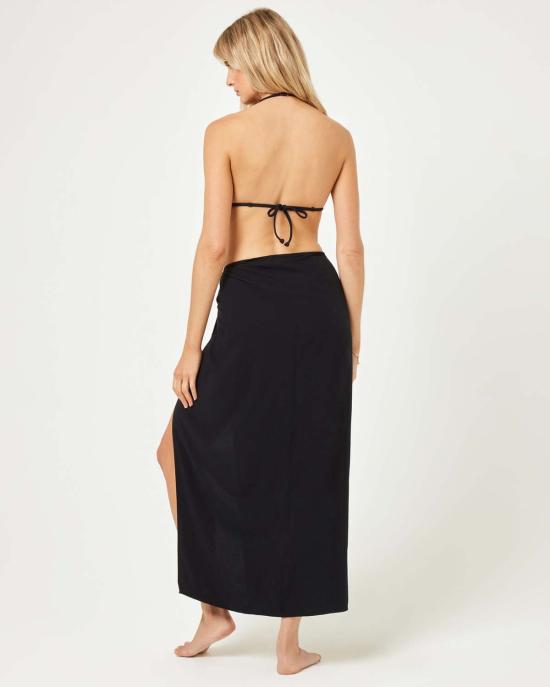  엘스페이스 비키니 수영복 L스페이스 포르텔라 사롱 블랙 - L SPACE