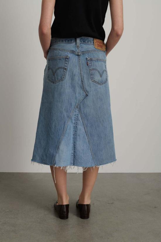  비사이드 데님 스커트 B 사이드 인서트 스커트 빈티지 인디고 - B SIDES