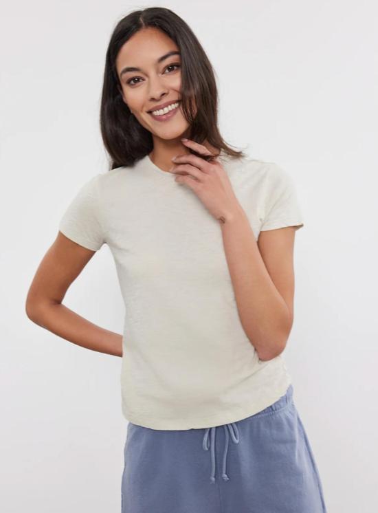  벨벳 반팔 티셔츠 시에라 크루넥 티셔츠