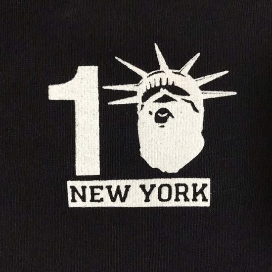  베이프 긴팔 티셔츠 10주년 뉴욕 크루넥 블랙 - BAPE