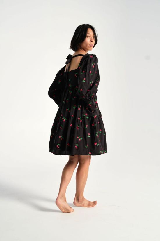  Rachel Antonoff 미디 원피스 레이첼 안토노프 크리스타 엠파이어 드레스 블랙 로즈 - RACHEL ANTONOFF