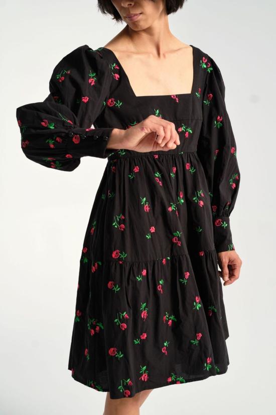  Rachel Antonoff 미디 원피스 레이첼 안토노프 크리스타 엠파이어 드레스 블랙 로즈 - RACHEL ANTONOFF