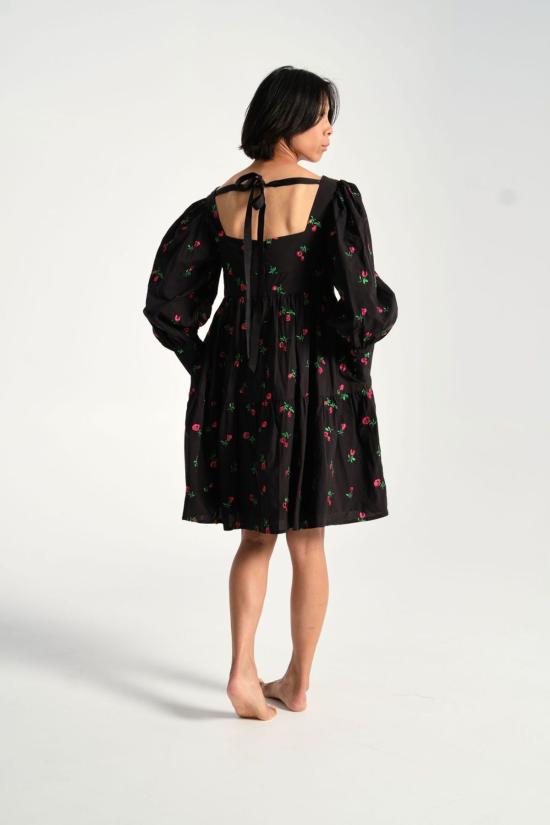  Rachel Antonoff 미디 원피스 레이첼 안토노프 크리스타 엠파이어 드레스 블랙 로즈 - RACHEL ANTONOFF