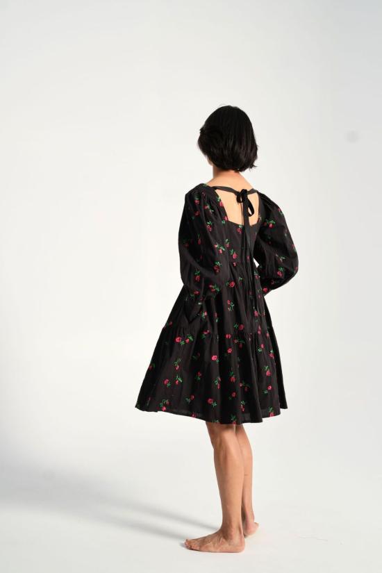  Rachel Antonoff 미디 원피스 레이첼 안토노프 크리스타 엠파이어 드레스 블랙 로즈 - RACHEL ANTONOFF