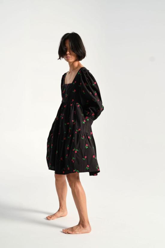  Rachel Antonoff 미디 원피스 레이첼 안토노프 크리스타 엠파이어 드레스 블랙 로즈 - RACHEL ANTONOFF