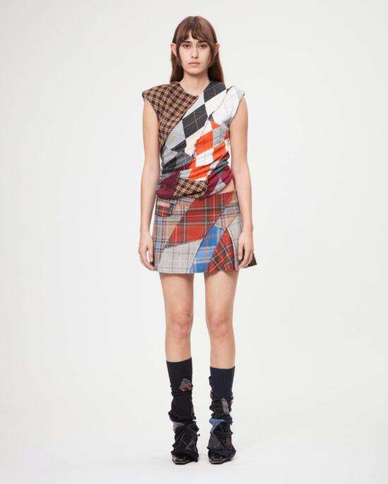  레이브 리뷰 숏 스커트 Rave Review Annabel Tartan 미니 스커트 - RAVE REVIEW