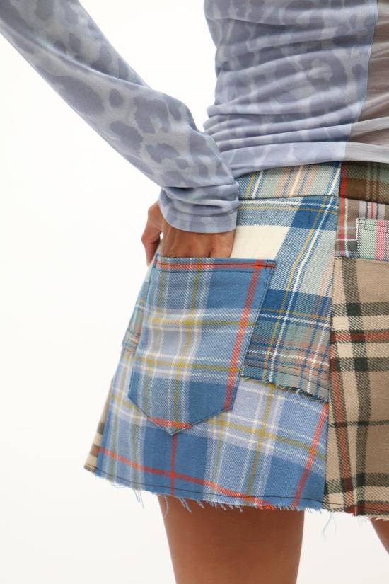  레이브 리뷰 숏 스커트 Rave Review Annabel Tartan 미니 스커트 - RAVE REVIEW