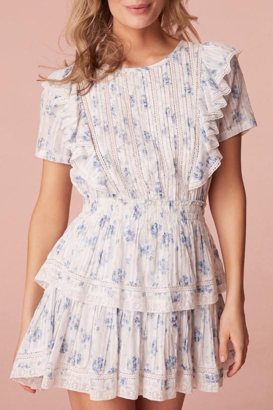  러브쉐이크팬시 숏 원피스 러브 쉑 팬시 나타샤 드레스 스카이세일 블루 - LOVESHACKFANCY