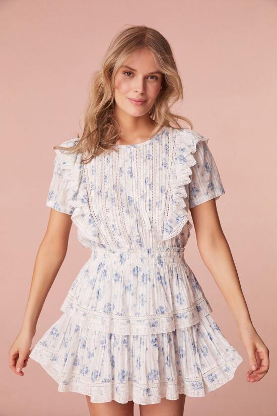  러브쉐이크팬시 숏 원피스 러브 쉑 팬시 나타샤 드레스 스카이세일 블루 - LOVESHACKFANCY