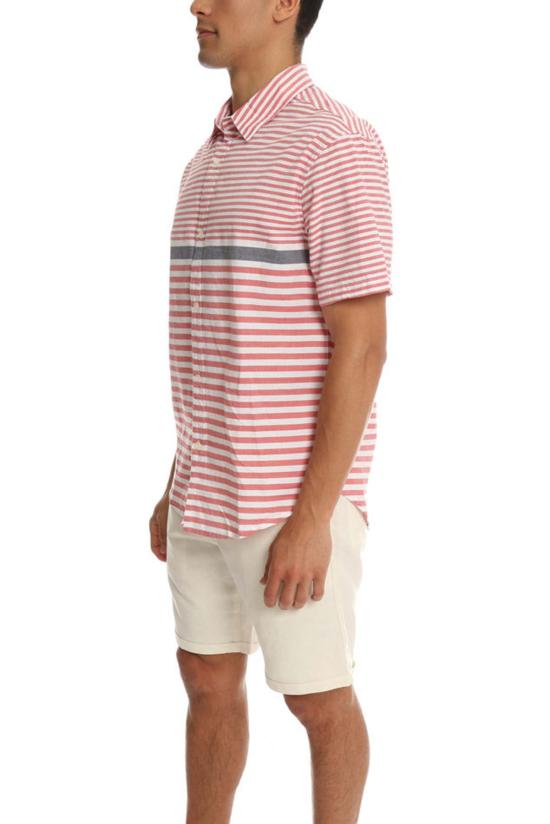  Riviera Club 반팔 셔츠 리비에라 클럽 무투  화이트/레드 스트라이프 - OTHER BRANDS