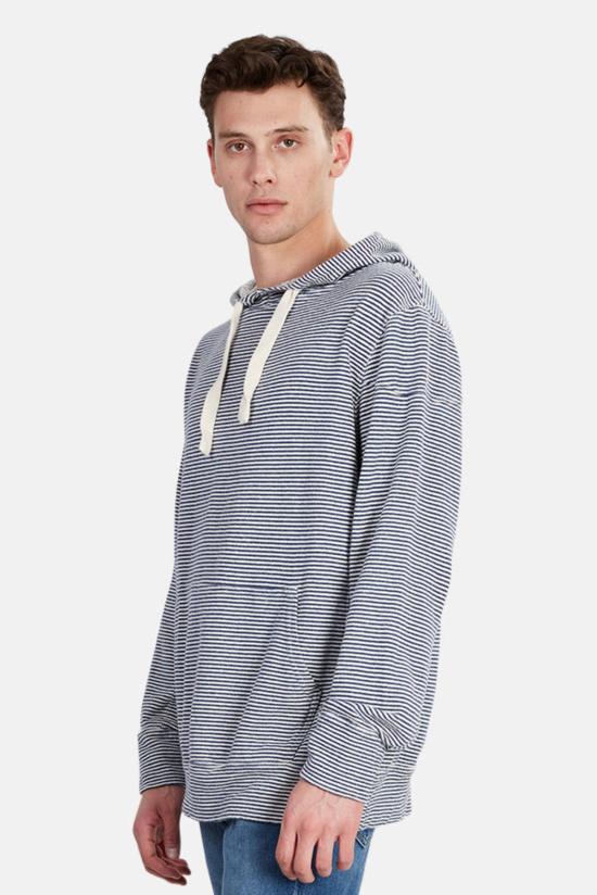  영메이븐 후드 티셔츠 Jungmaven Maui 후드 네이비 스트라이프 - JUNGMAVEN