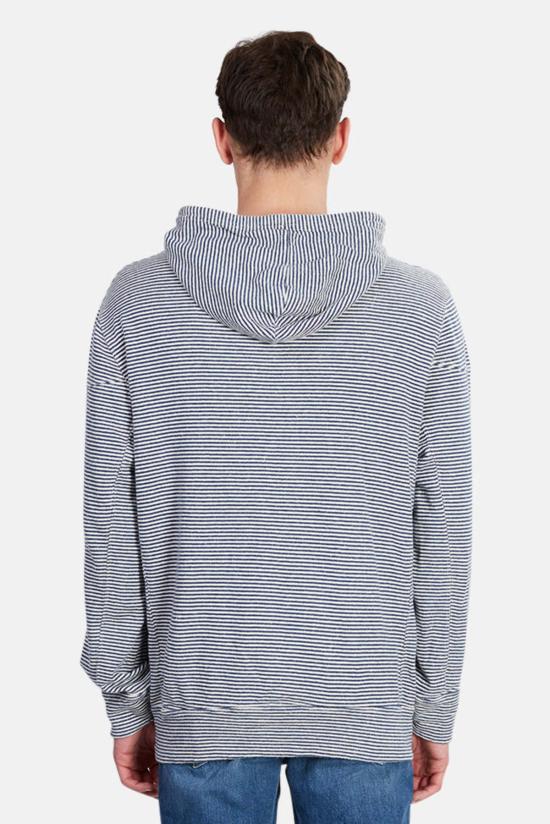  영메이븐 후드 티셔츠 Jungmaven Maui 후드 네이비 스트라이프 - JUNGMAVEN