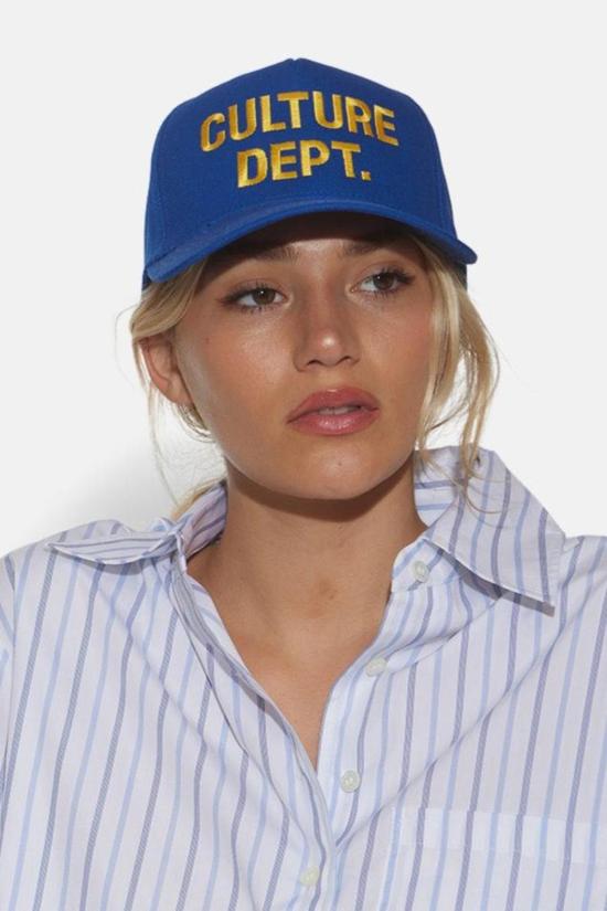  블루&크림 볼캡 블루앤크림 컬처 디파트 스냅백 캡 블루/옐로우