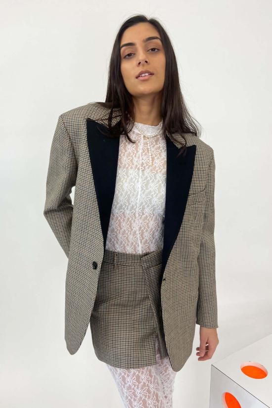  누메로벤투노 숏 스커트 No. 21 하운드투스 미니 스커트 카키 - N°21