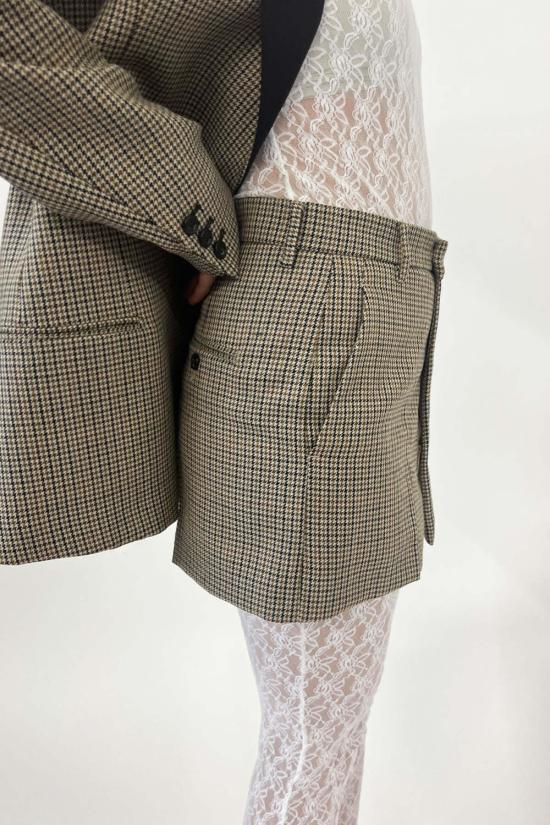  누메로벤투노 숏 스커트 No. 21 하운드투스 미니 스커트 카키 - N°21