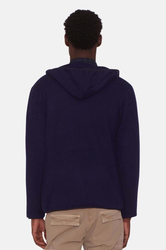  아스페시 후드 티셔츠 Aspesi Geelong 울 지퍼 후드 티셔츠 네이비 - ASPESI
