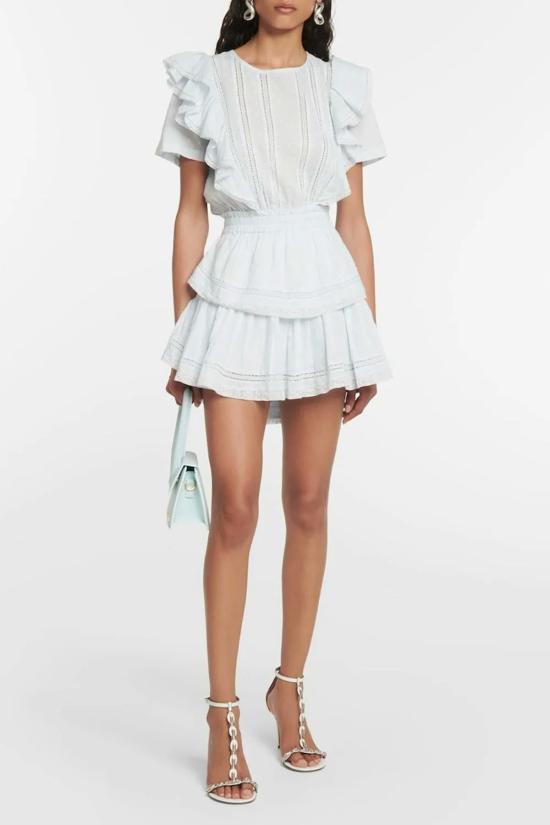  러브쉐이크팬시 숏 원피스 러브 쉑 팬시 나타샤 드레스 호라이즌 블루 핸드 다이 - LOVESHACKFANCY