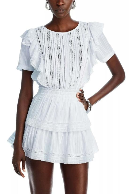  러브쉐이크팬시 숏 원피스 러브 쉑 팬시 나타샤 드레스 호라이즌 블루 핸드 다이 - LOVESHACKFANCY