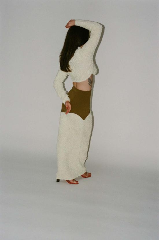  패리스 조지아 미디 스커트 파리 조지아 팝콘 스커트 버터/카라멜 - PARIS GEORGIA