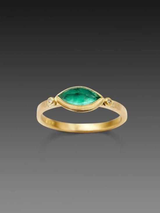  Ananda Khalsa Jewelry 반지 아난다 칼사 로즈컷 마키스 에메랄드 링 골드 - OTHER BRANDS